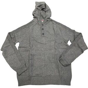 NWT Flag & Anthem Sweater Men's M Gray Knit Hoodie Henley Cotton Stitch Fix